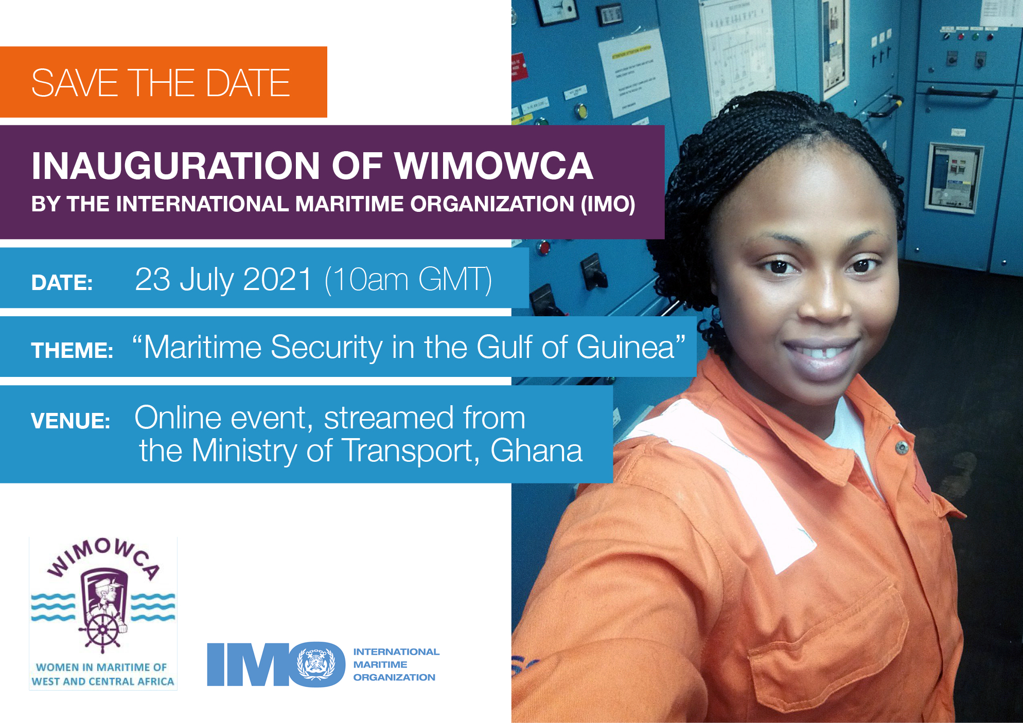 Inauguration of Women in Maritime of West and Central Africa (WIMOWCA) and conference on “Maritime security in the Gulf of Guinea” for the 23rd july