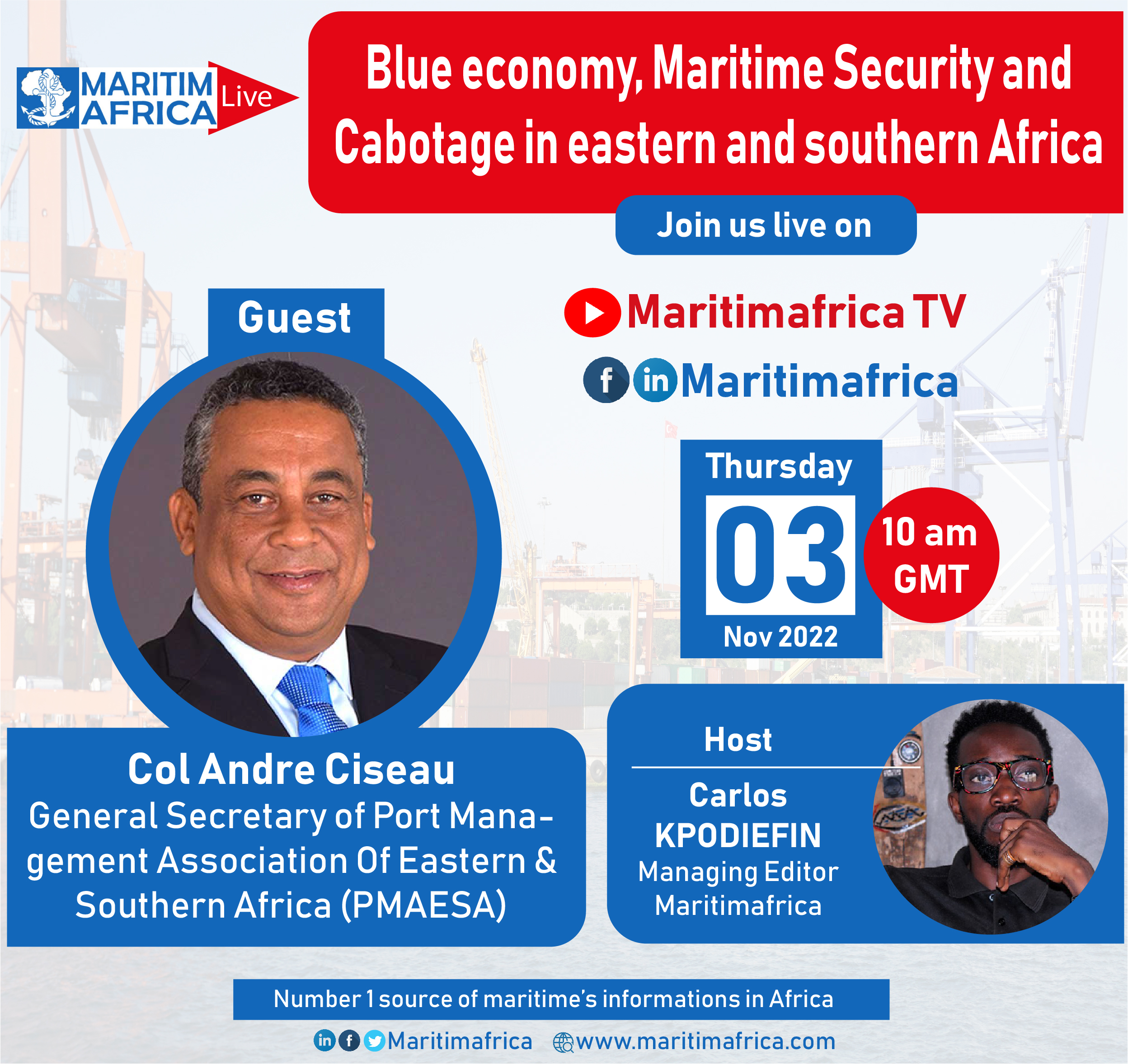 Maritimafrica Live : « Blue Economy, Maritime Security and Cabotage in eastern and southern Africa »