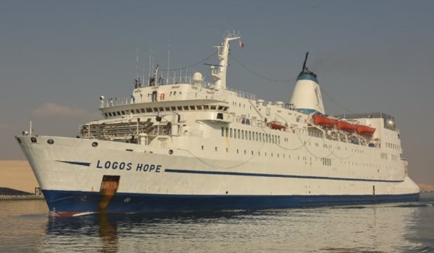 World’s largest floating library “Logos Hope” crosses Suez Canal