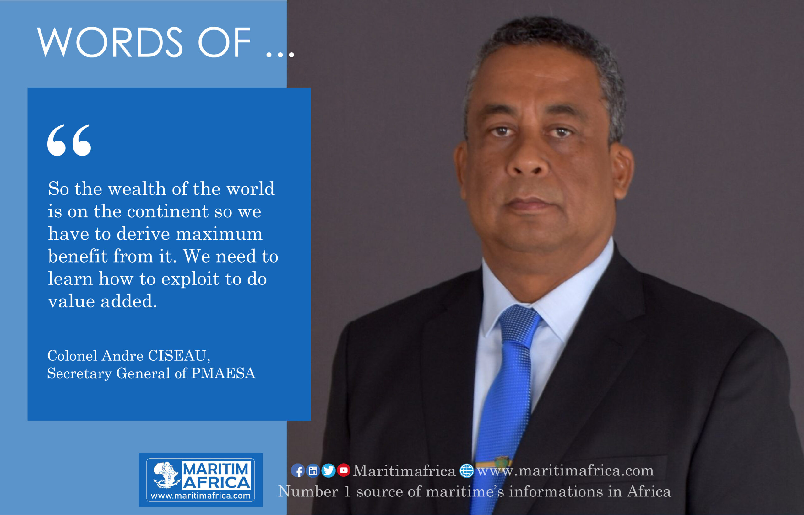 Words of Col. Andre CISEAU, Secretary General of PMAESA