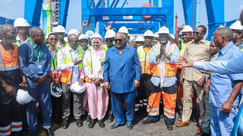 Djibouti: President Ismail Omar Guelleh presides over the inauguration ceremony for four new high-capacity gantry cranes and the extension of the storage yard