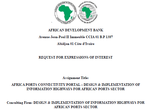 EOI – Consulting Firm: Design & Implementation of Information Highways for African Ports Sector – PICU