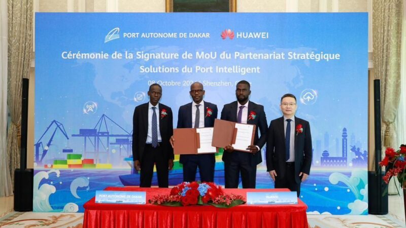 Digitalization: Signing of a Strategic Partnership between the Port Autonome de Dakar and Huawei Technologies Senegal