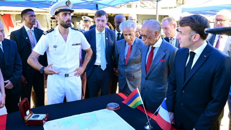 President Macron undertakes visit aboard French Navy Patrol Vessel ‘Champlain’