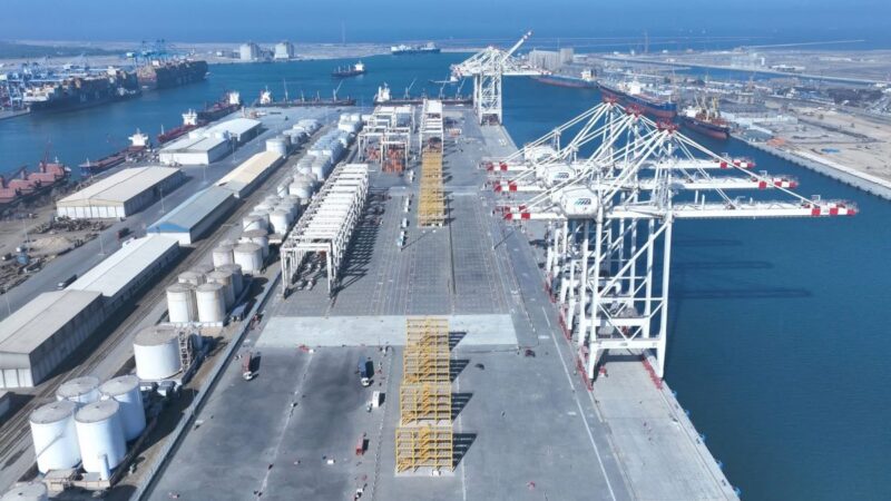 A giant container terminal at Damietta port of capacity 3.5million container annually