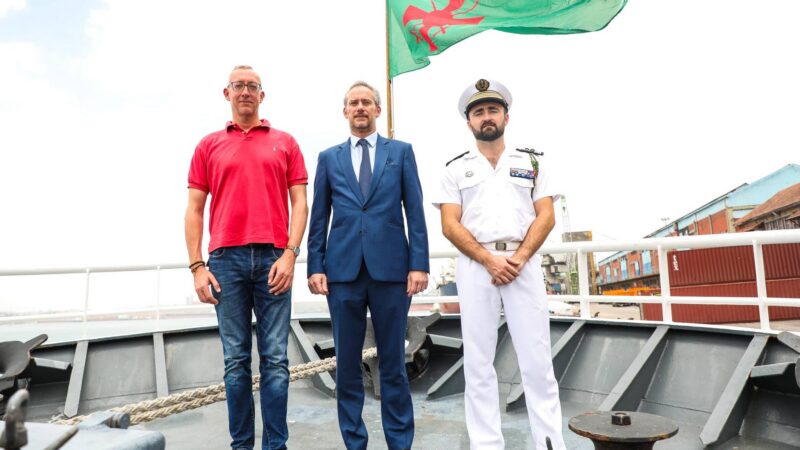 The French naval patrol vessel Le Malin calls at the Port of Mombasa
