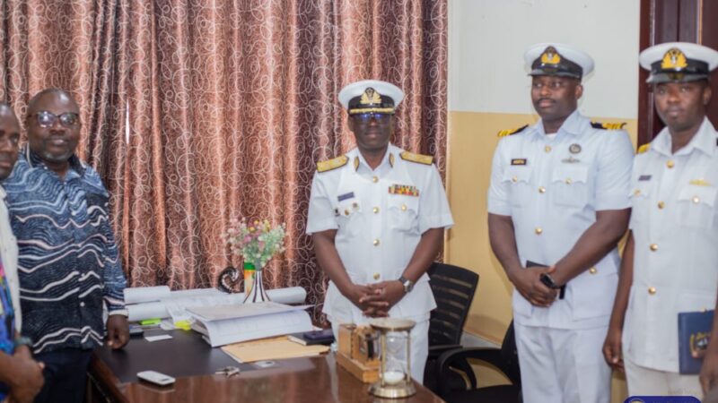 GHANA NAVY HYDROGRAPHIC UNIT PAYS COURTESY CALL ON WESTERN REGIONAL SURVEYOR