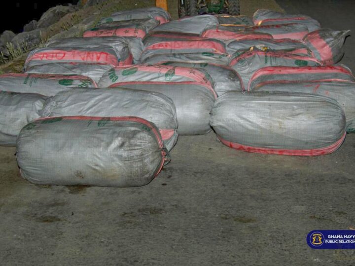 GHANA NAVY INTERCEPTS 37 SACKS OF SUSPECTED INDIAN HEMP SOUTH OF SEGE