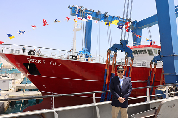 Egypt : Adm. Rabiee witnesses the launching ceremony of two high-seas fishing vessels REZK 2 and REZK 3 In a series of 12 high-seas fishing vessels
