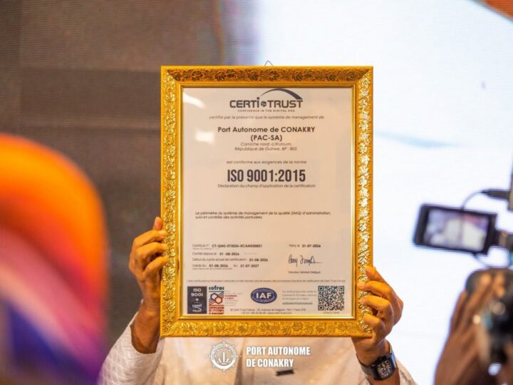 Guinea: Port Autonome de Conakry Awarded ISO 9001:2015 Certification