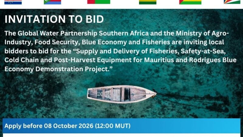 Invitation to Bid : Supply and Delivery of Fisheries, Safety-at-Sea, Cold Chain and Post-Harvest Equipment for the Mauritius and Rodrigues Blue Economy Demonstration Project