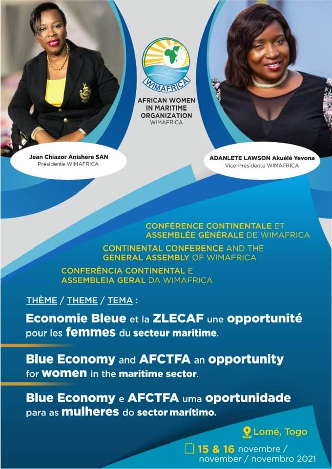 3ème Conférence continentale et Assemblée Générale du WIMAFRICA sur le thème : « Economie Bleue et la ZLECAF une opportunité pour les femmes du secteur maritime »