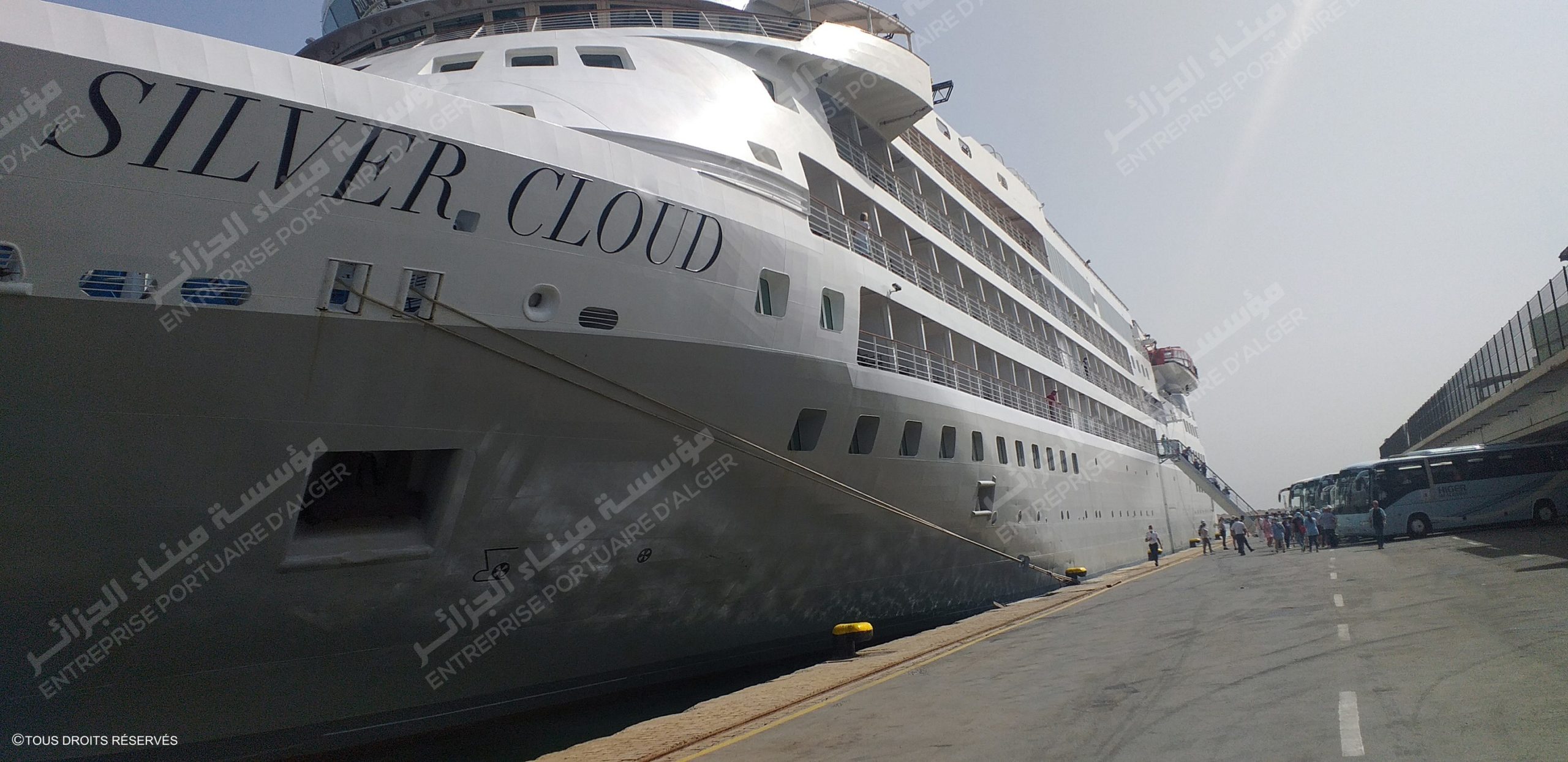 Accostage du bateau de croisière Sylver Cloud au port d’Alger