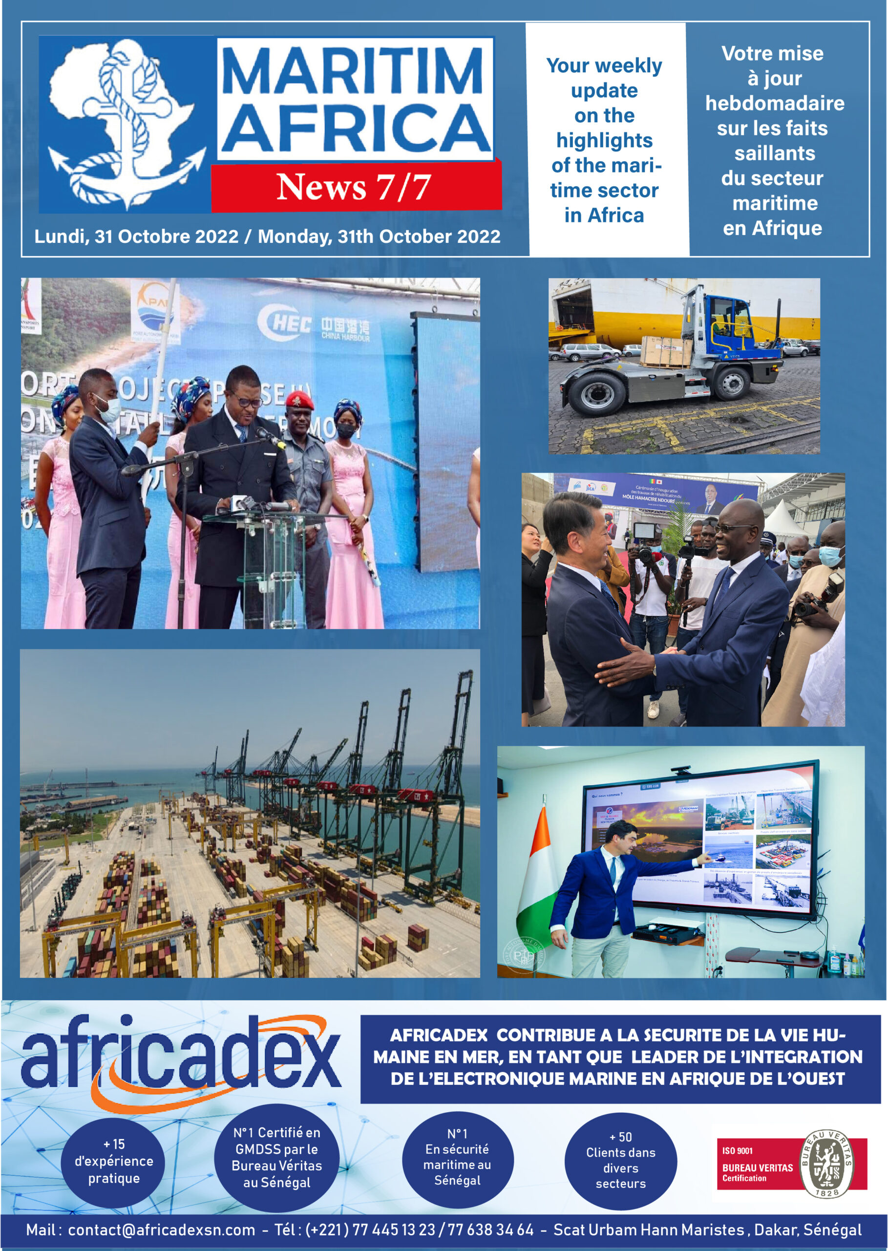 Maritimafrica News 7/7 (Semaine du 24 au 30 octobre 2022)