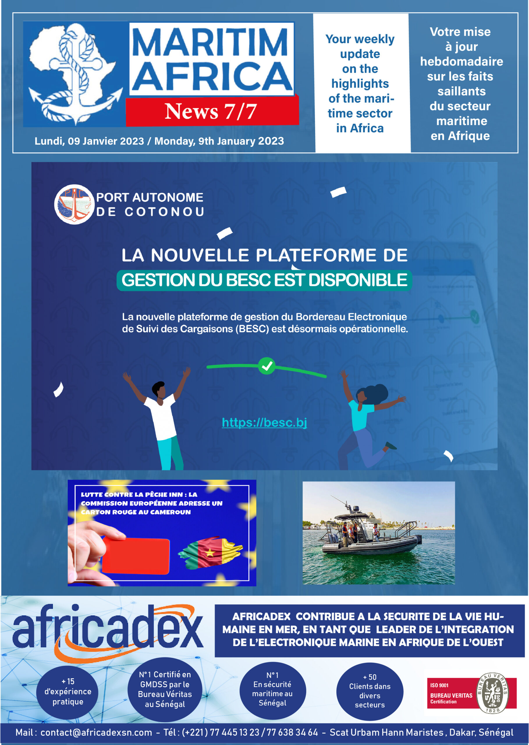 Maritimafrica News 7/7 (Semaine du 02 au 08 Janvier 2023)