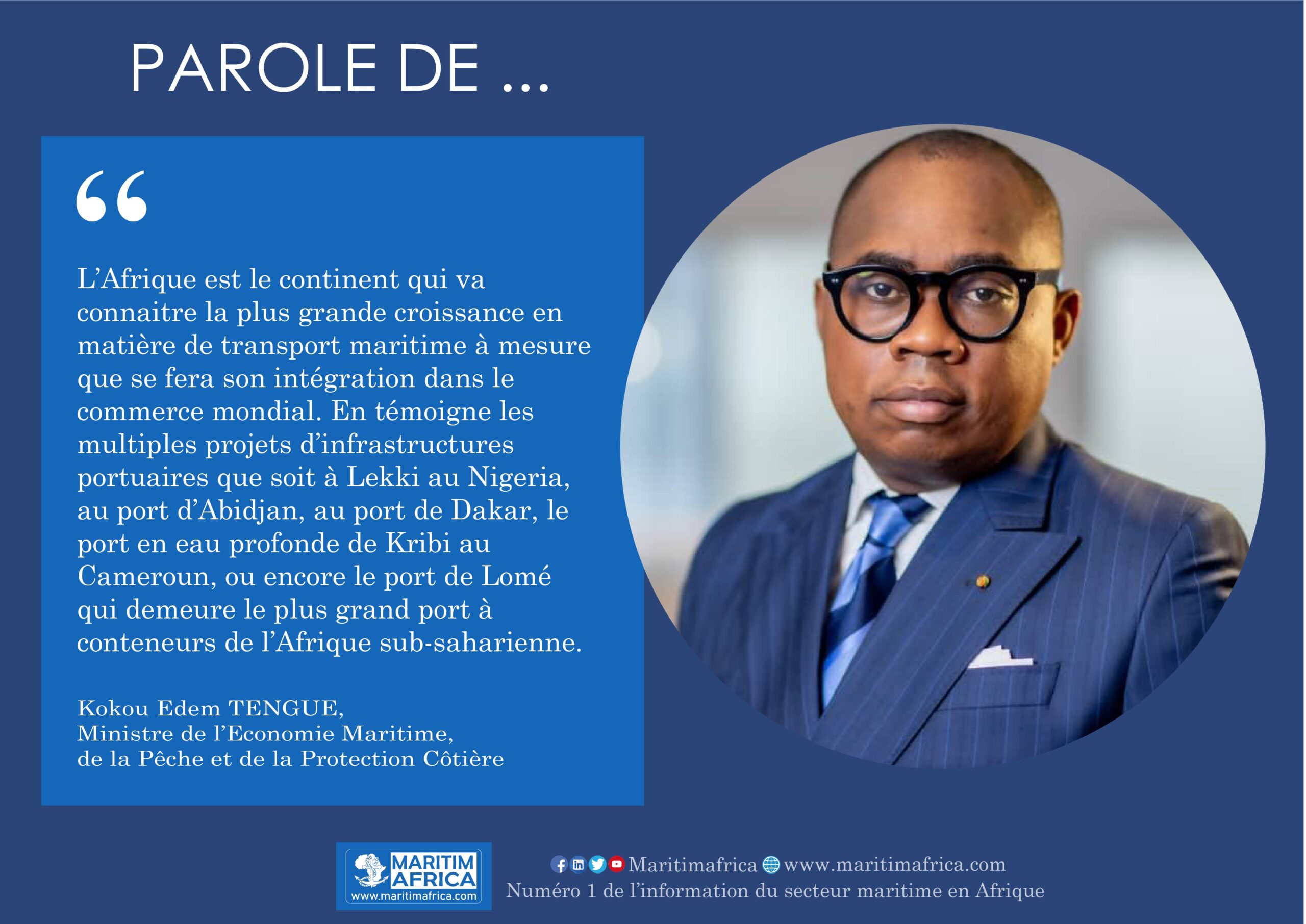 Parole de Kokou Edem Tengue, Ministre Togolais de l’Economie Maritime, de la Pêche et de la Protection Côtière