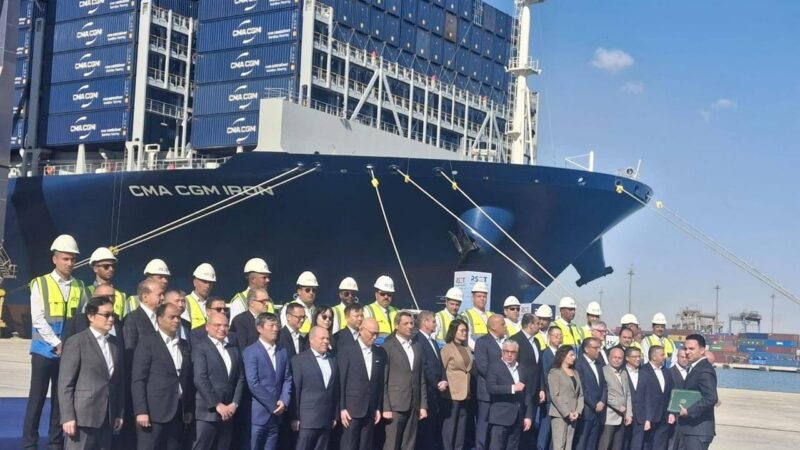 بدء فعاليات الاحتفال بانطلاق التشغيل التجاري لمحطة البحر الأحمر لتداول الحاويات رقم 1 RSCT بميناء السخنة