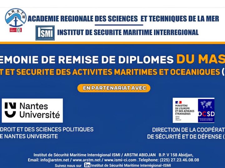 Cérémonie de remise de diplôme Master II aux étudiants en Droit et Sécurité des Activités Maritimes et Océaniques (DSAMO), Vendredi 27 février 2026, ISMI-ARSTM