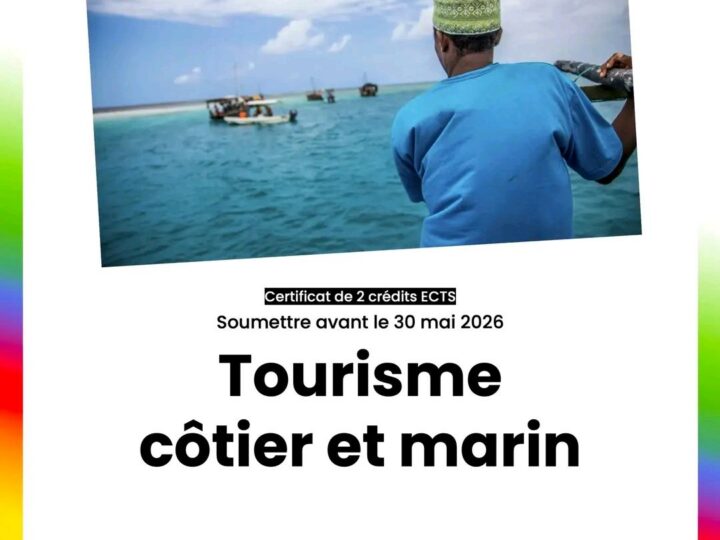 Appel à candidature : Formation courte certifiante sur le Tourisme Côtier et Marin (TCM), 2026