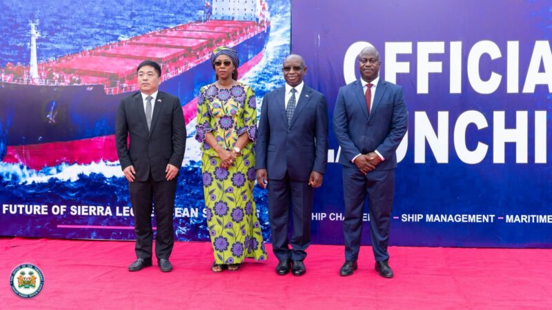 SIERRA LEONE : LE PRÉSIDENT JULIUS MAADA BIO LANCE OFFICIELLEMENT LA COMPAGNIE MARITIME NATIONALE SLOSCo
